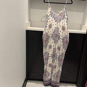 Lovestitch Geometric Patterned Maxi Dress in Pink and Blue. Size M/L